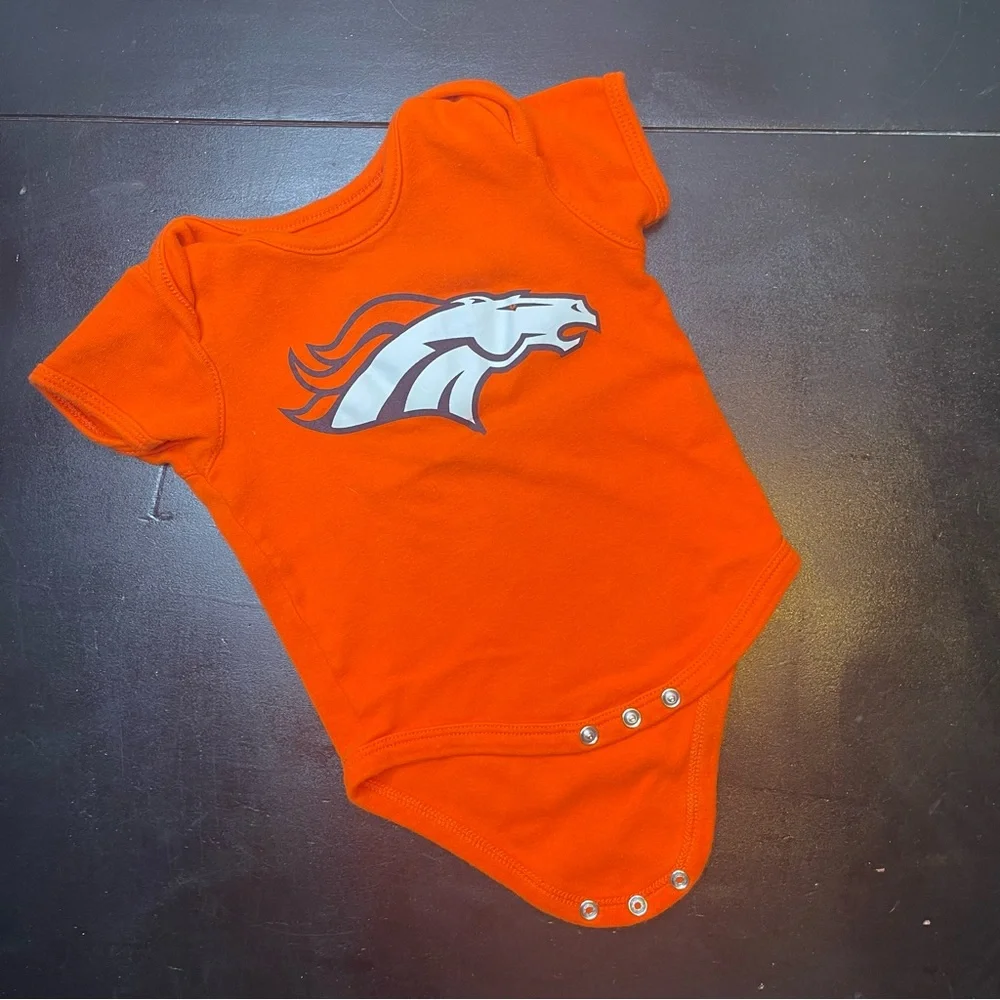 NFL Broncos Baby Bodysuit Duo in Orange and White